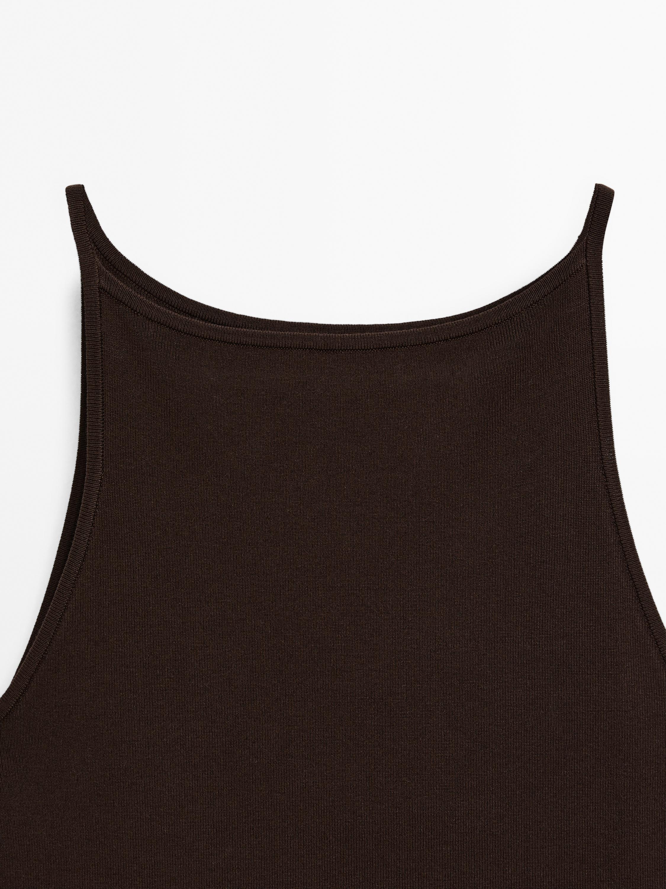 Long strappy cotton blend dress